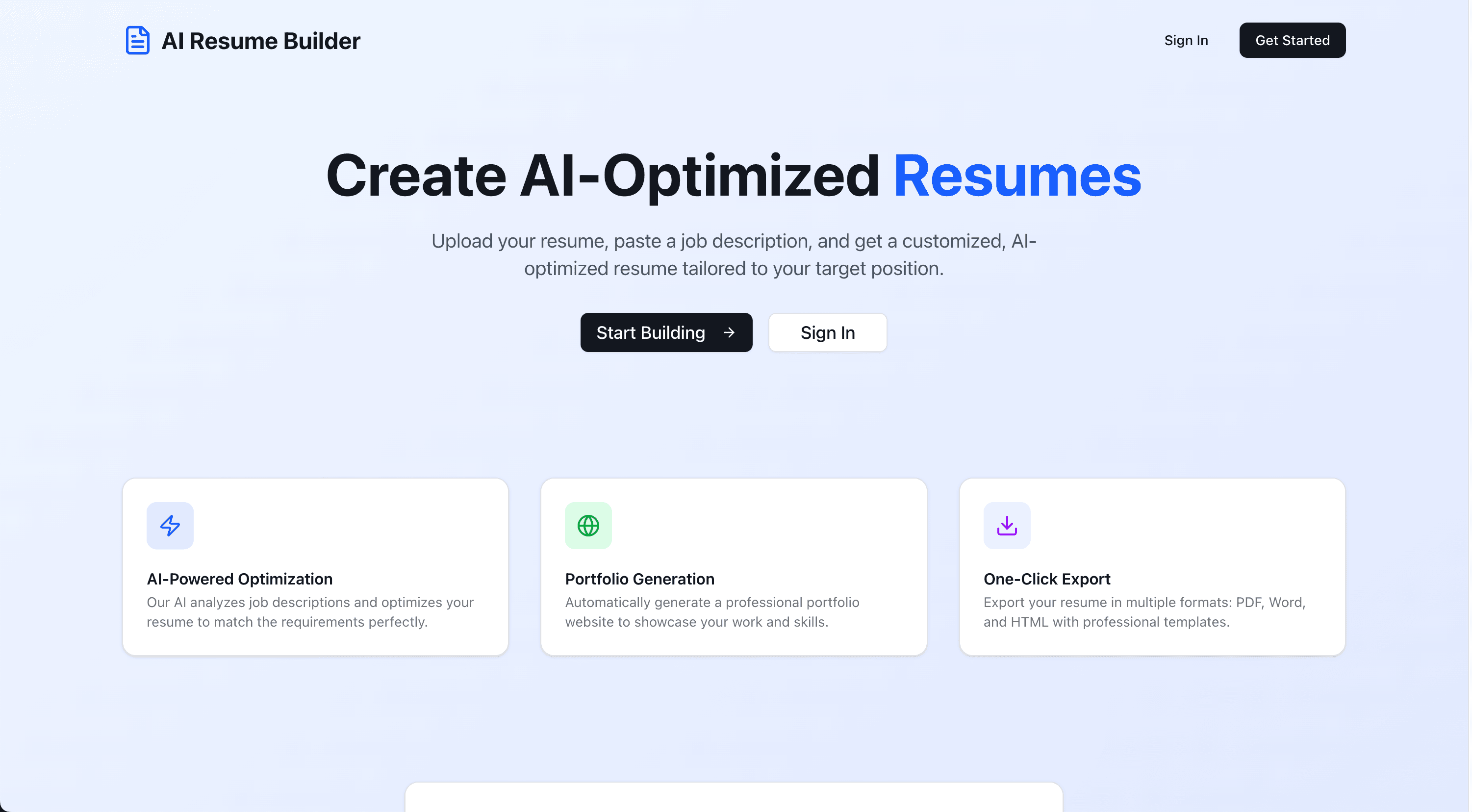 AI Resume Builder